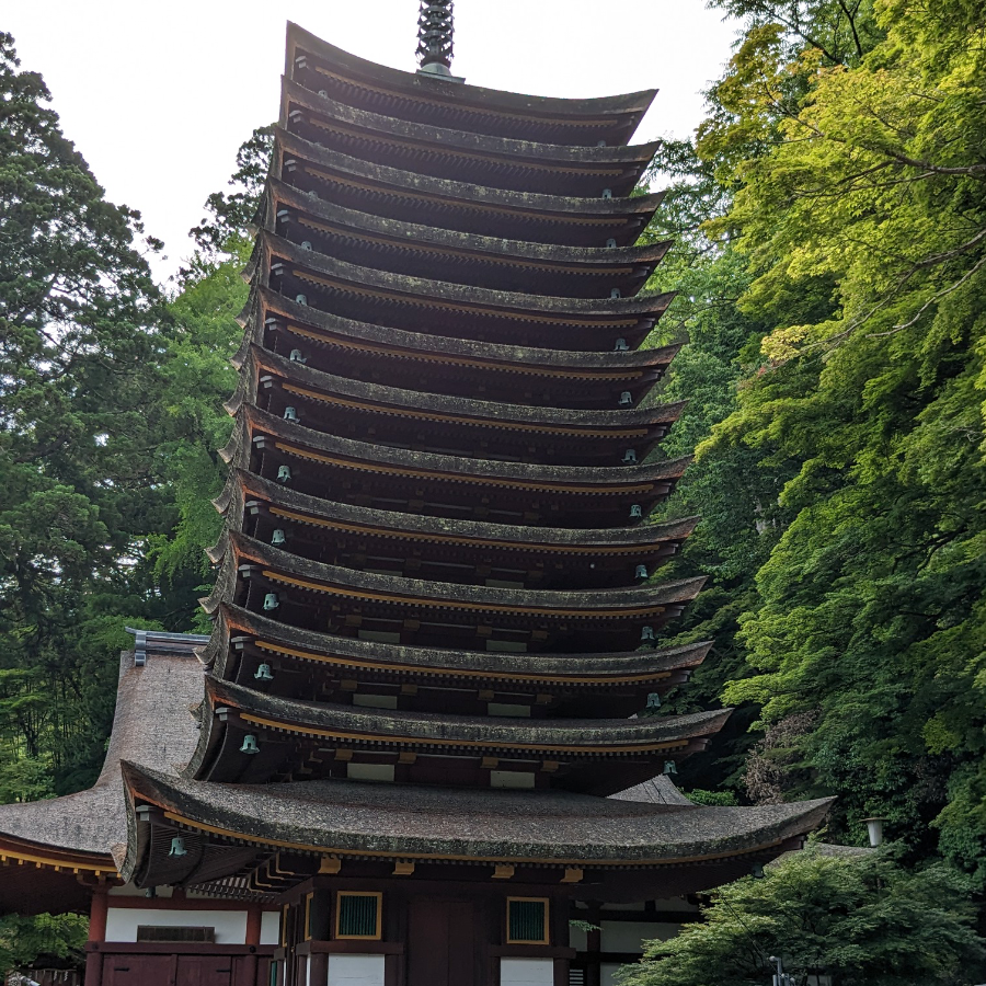 世界唯一とも言われる談山神社の十三重塔は、貴重な重要文化財