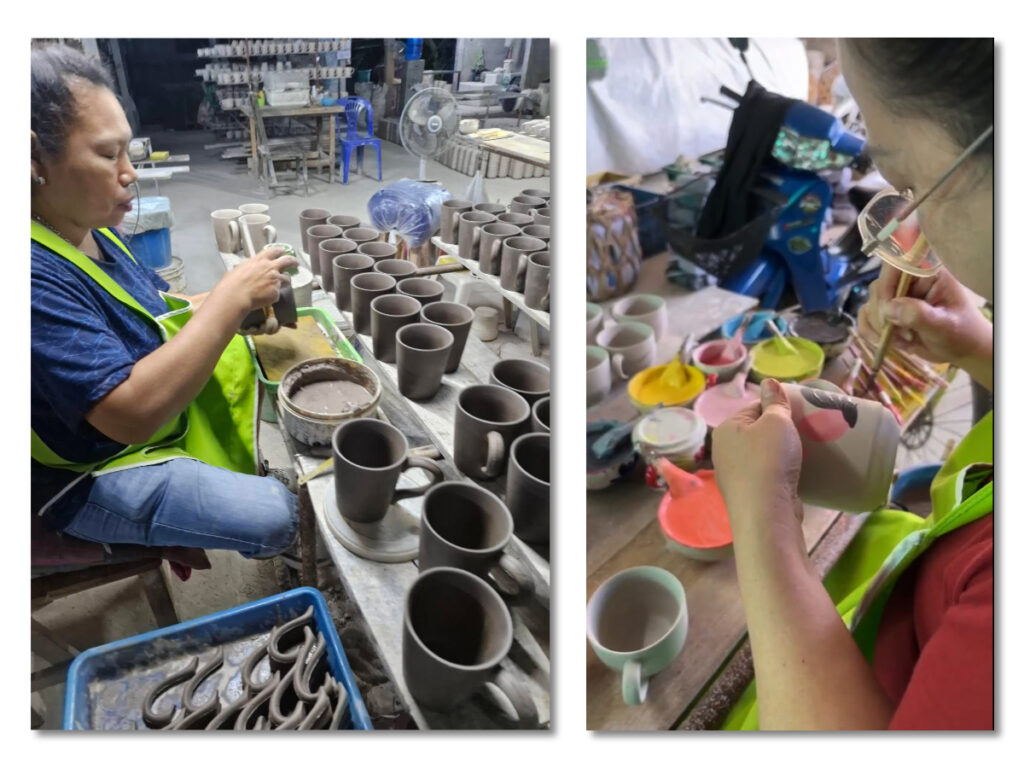 昔ながらの手づくり製法で作られるタイのニワトリ柄食器